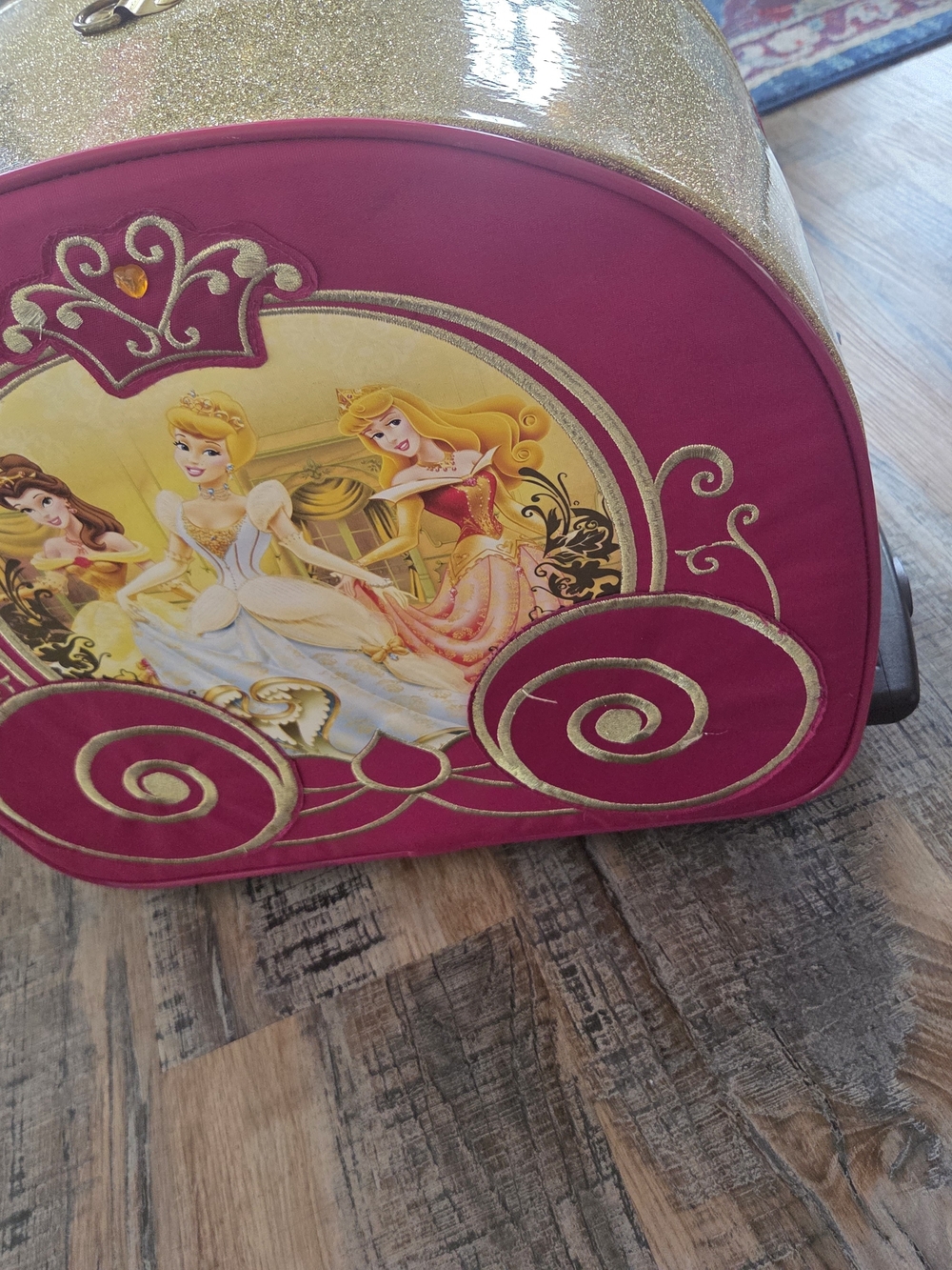Disney Pink and Gold Princess Rolling Travel Bag